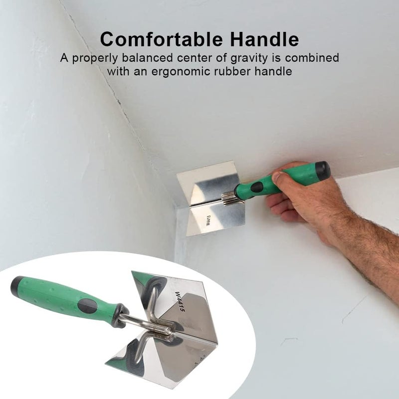 PUXING Drywall Corner Tool Drywall Outside Corner Knife Corner Drywall Tool Stainless Steel Corner Trowel Lining Plastering Trowel Angled Hand Tool for Plastering Brickwork(SIZE:internal) - Image 5